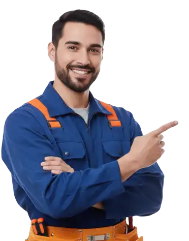 Técnico experto de ManteniCentro con uniforme azul señalando las soluciones de mantenimiento de electrodomésticos y equipos industriales en Cartagena.