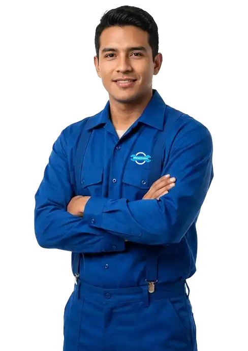 Técnico joven especializado de ManteniCentro en Cartagena, Colombia, ofreciendo servicios profesionales de mantenimiento preventivo y correctivo de electrodomésticos.